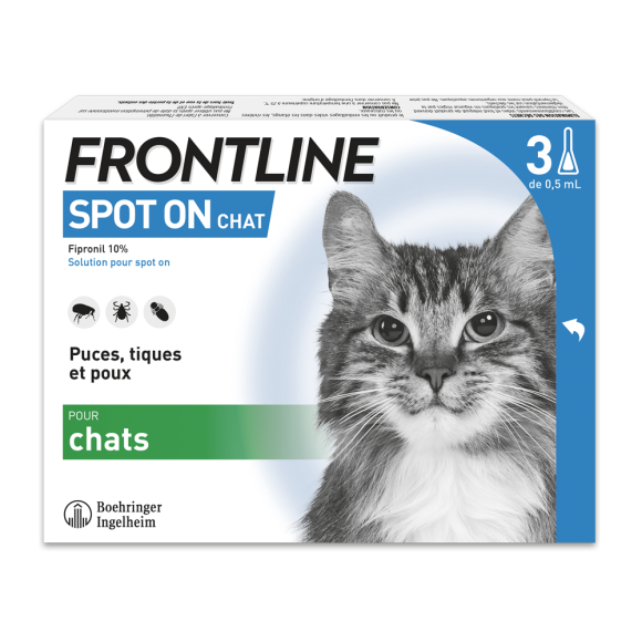 Spot On Chat Frontline - 3 Pipetten à 0,5 ml
