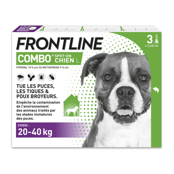 Combo Spot-On Hund 20-40 kg Frontline - 3 Pipetten zu 2,68ml