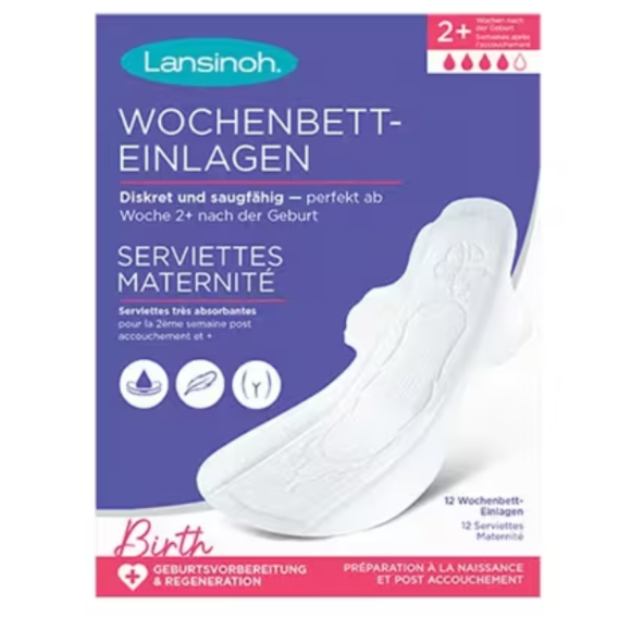 Sehr saugfähige Lansinoh-Mutterpass-Tücher - Packung mit 12 Tüchern