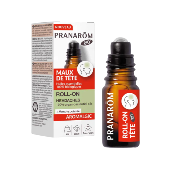 Aromalgic bio ätherisches Öl Kopfschmerzen Pranarom - Roll-on von 5 ml