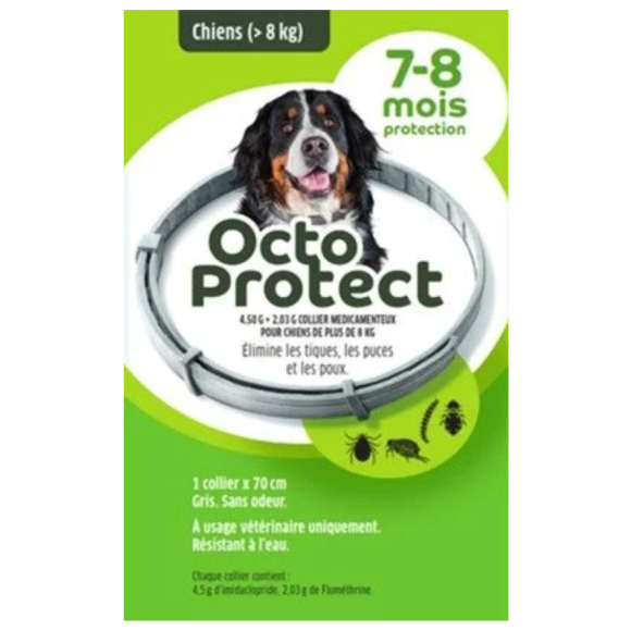 Octo Protect Floh- und Zeckenhalsband für große Hunde Elanco - ein Halsband x 70 cm