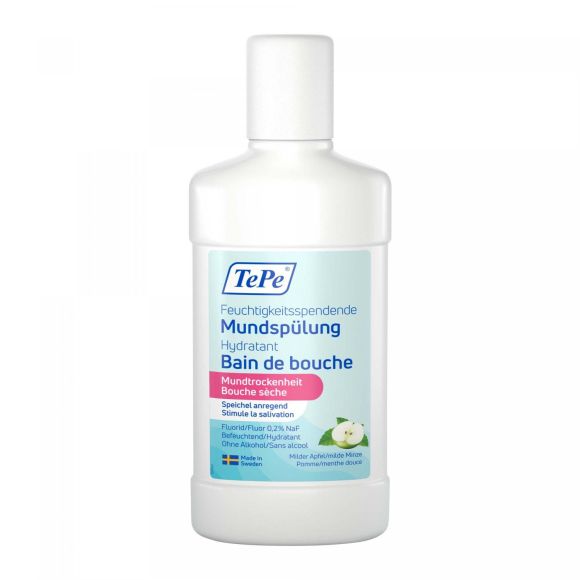 Hydratisierende Mundspülung für trockenen Mund Apfel/Minze TePe - Flasche 500ml