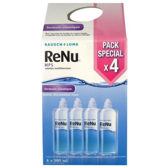 ReNu MPS Multifunktionslösung klassische Formel Bausch Lomb - 4er-Pack mit 360 ml Flaschen
