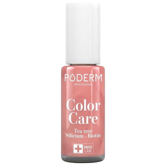 Farbpflege Nagellack Teebaumöl rosa glänzend Poderm - Flasche 8 ml