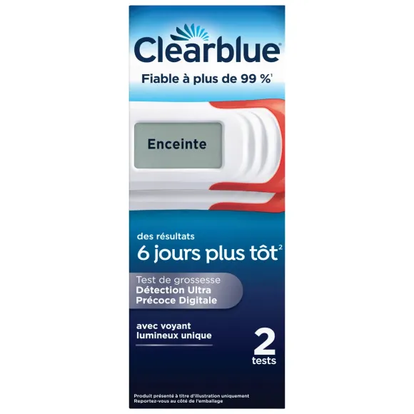 Digitaler Schwangerschaftstest Clearblue - ultra-frühe Erkennung - Packung mit 2 Tests