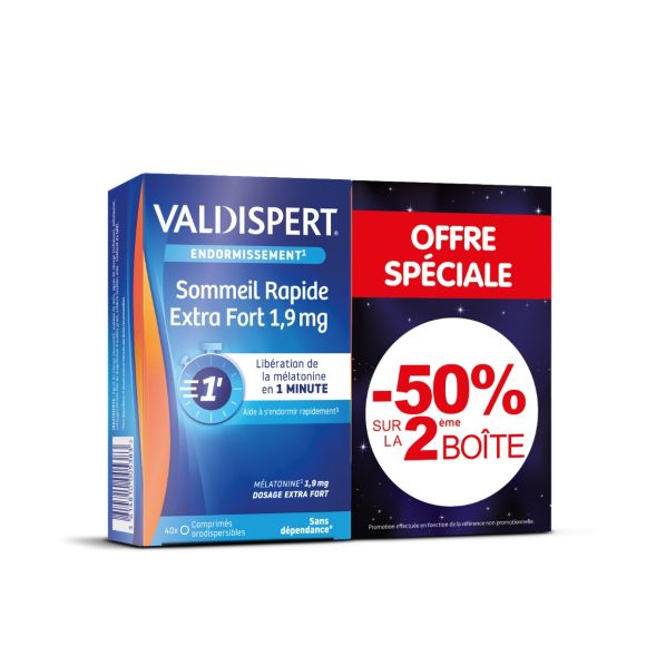 Melatonin 1,9mg Valdispert - 2er Pack mit 40 orodispersiblen Tabletten