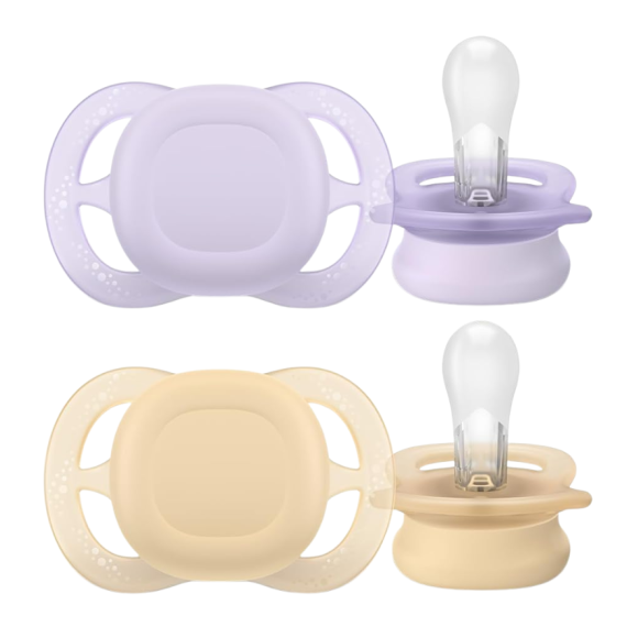 Ultra Start symmetrische Silikon-Schnuller 0 bis 2 Monate Avent - 2er-Pack Schnuller