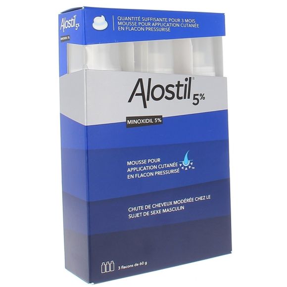ALOSTIL 5 %, Schaum zur Anwendung auf der Haut in Druckbehälter - 3 Flaschen zu 60 g