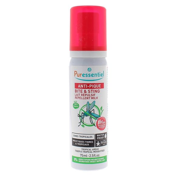 Anti-Pick Milk Insektenschutzmittel wasserdicht tropische Zonen Puressentiel - Spray mit 75 ml