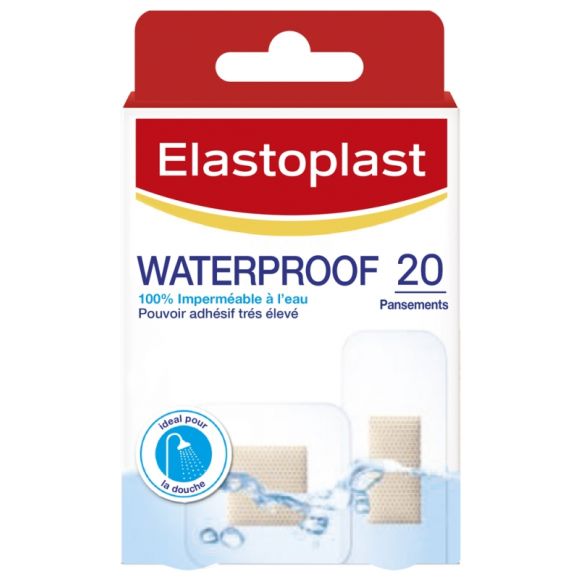 Wasserdichter Pflaster 100% wasserfest Elastoplast - Schachtel mit 20 Pflastern