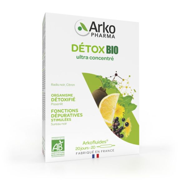 Arkofluides Detox Bio Arkopharma - Packung mit 20 Ampullen