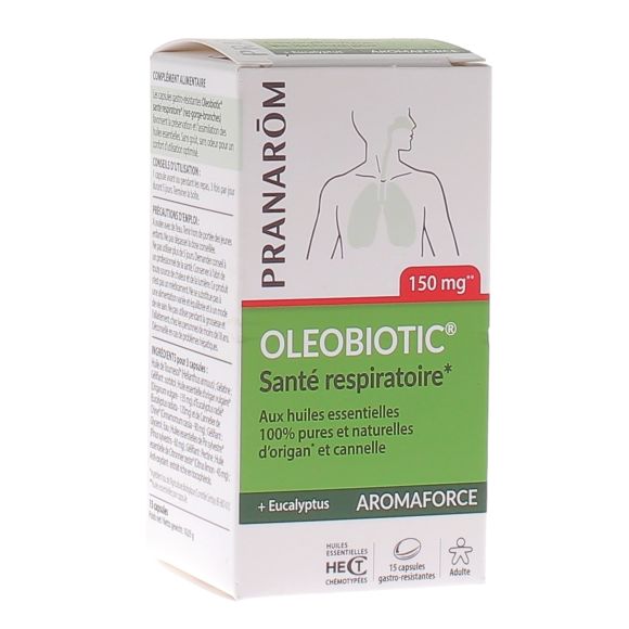 Aromaforce Oleobiotic Atemwegsgesundheit Pranarom - Packung mit 15 Kapseln