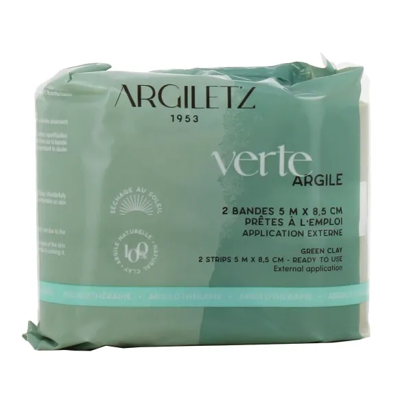 Fertige grüne Tonbänder Argiletz - 2 Bänder von 5m x 8,5cm