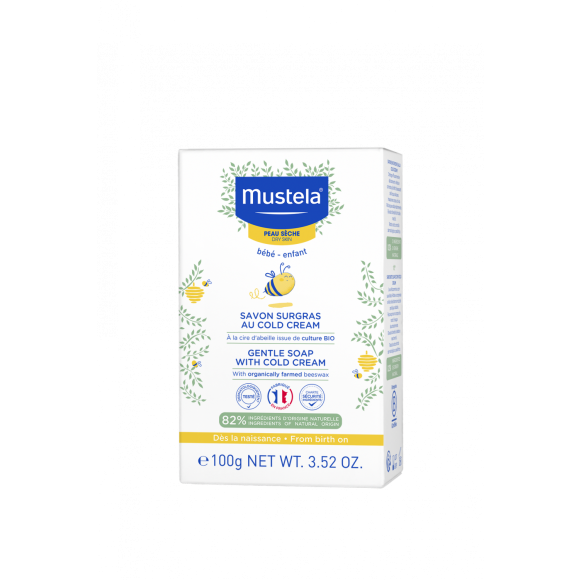 Überfettete Seife mit Cold Cream, nährend und schützend, Mustela - 100g Stück