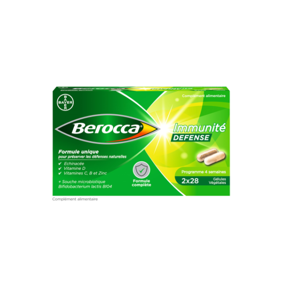 Berocca Immunität Verteidigung Vitamin D, C, B und Zink 2er-Pack mit 28 pflanzlichen Kapseln