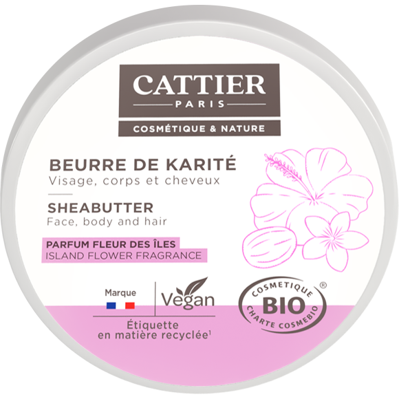 Sheabutter mit Inselblüten-Duft bio Cattier - 100 g Tiegel