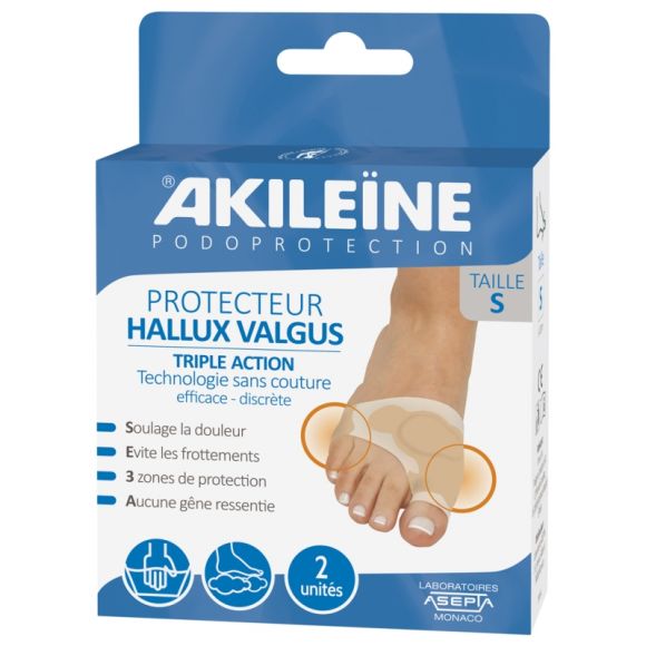 Podoprotektion Hallux Valgus Schutz dreifache Wirkung Größe S Akileïne - Packung mit 2 Einheiten