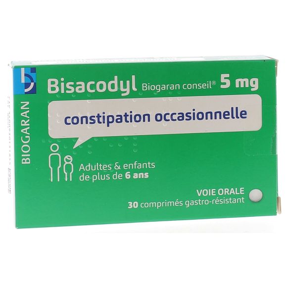 Bisacodyl Biogaran Beratung 5 mg - Packung mit 30 magensaftresistenten Tabletten