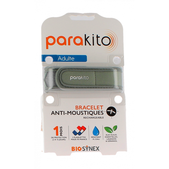 Wiederaufladbares Mückenschutzarmband Khaki Para Kito - 1 Armband + 2 Nachfüllungen