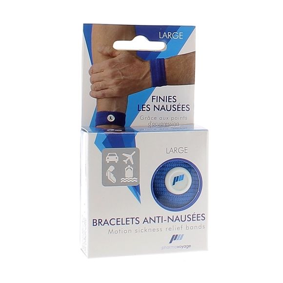Anti-Übelkeitsarmband Erwachsene blau Größe L Pharmavoyage - ein Paar Armbänder