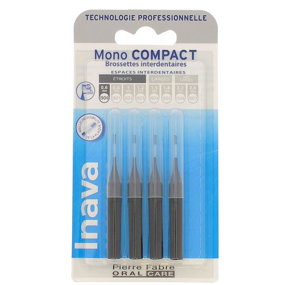 Interdentalbürsten Mono kompakt 0,6 mm ISO0 Inava - 4 Interdentalbürsten