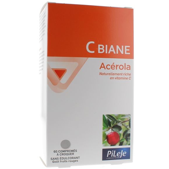C Biane Acerola Pileje - Dose von 60 Kaudabletten