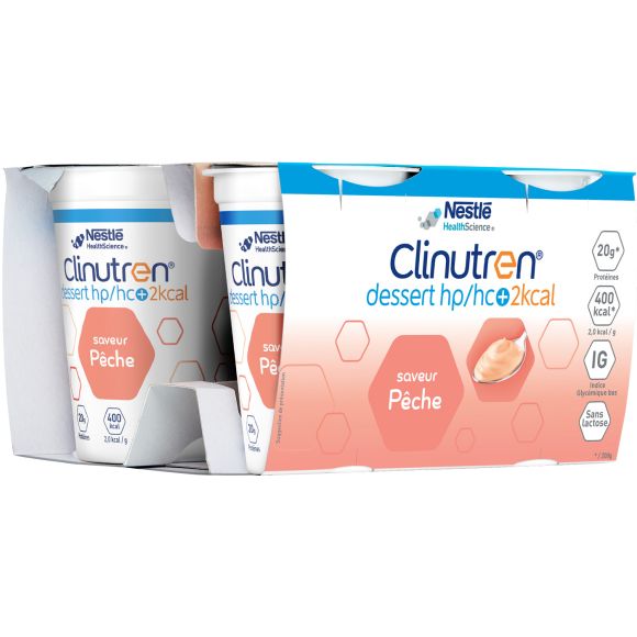 Clinutren Geschmack Pfirsich HP/HC + Nestlé - Packung mit 4x200g