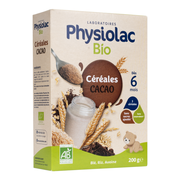 Physiolac Bio-Cerealien Kakao ab 6 Monaten Gilbert - 200 g Packung