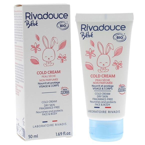 Kalte Bio-Creme für Babys Rivadouce - Tube mit 50 ml