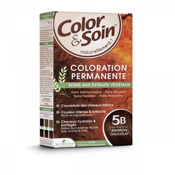 Farbe & Pflege permanente Haarfarbe Schokoladenbraun 5B Les 3 Chênes - 1 Set