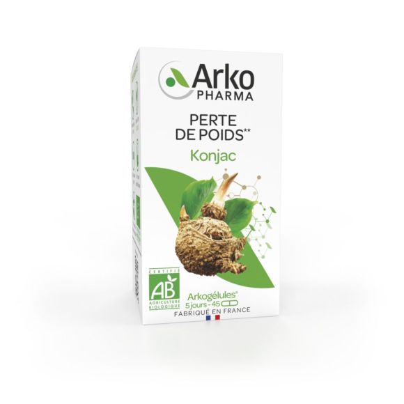 Arkogélules Konjac Gewichtsreduktion bio Arkopharma - Packung mit 45 Kapseln