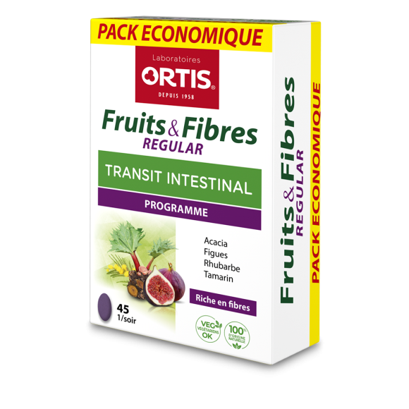 Darmtransit Früchte und Ballaststoffe regular Ortis - Packung mit 45 Tabletten