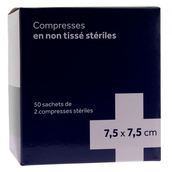 Sterile Vlieskompressen 3M - 50 Beutel mit 2 sterilen Kompressen von 7,5x7,5 cm