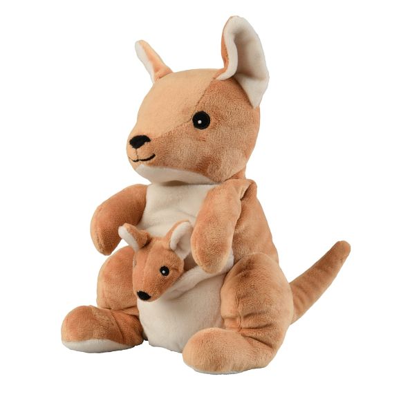 Gemütliches Wärmflaschen-Känguru Soframar - 1 Kuscheltier von 30 cm