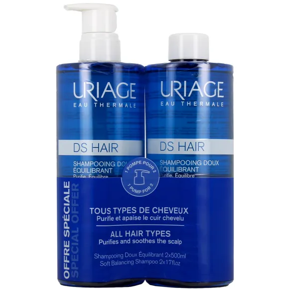 DS Hair Sanftes ausgleichendes Shampoo Uriage - 2 Flaschen à 500 ml