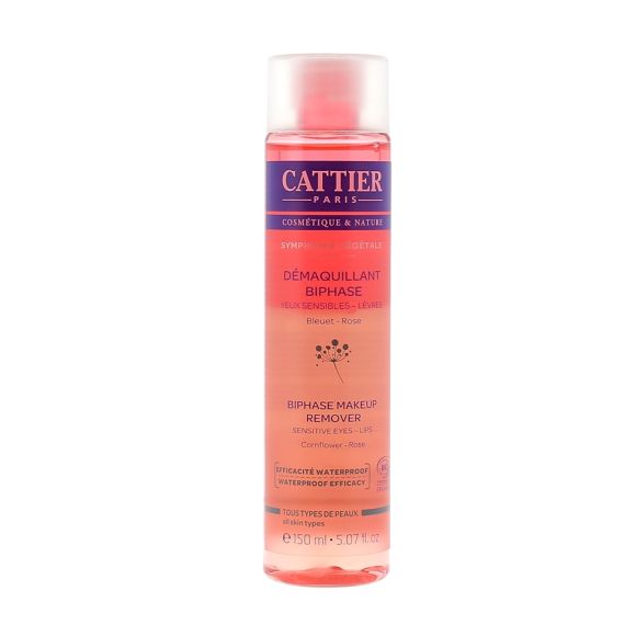 Zweiphasen-Make-up-Entferner für empfindliche Augen und Lippen von Cattier - Flasche mit 150 ml