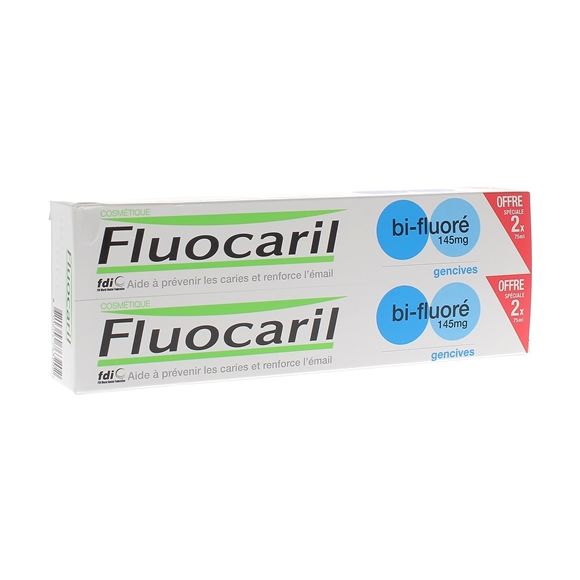 Zahnpasta mit zwei Fluoriden 145mg Zahnfleisch Fluocaril - 2 Tuben à 75ml