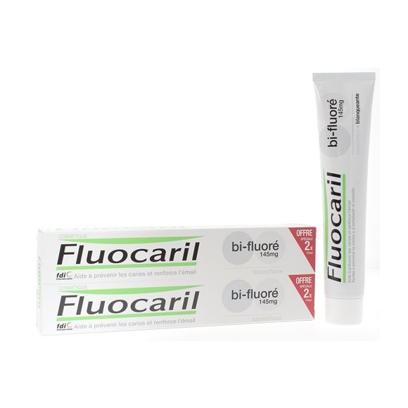 Zahnpasta Weißmacher Bi-Fluorid Fluocaril - 2er-Pack mit 75 ml Tuben