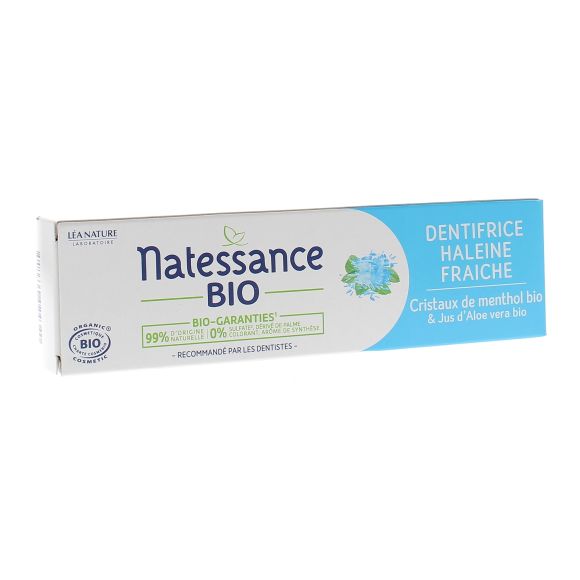 Bio Zahnpasta Frischer Atem Natessance - 75 ml Tube