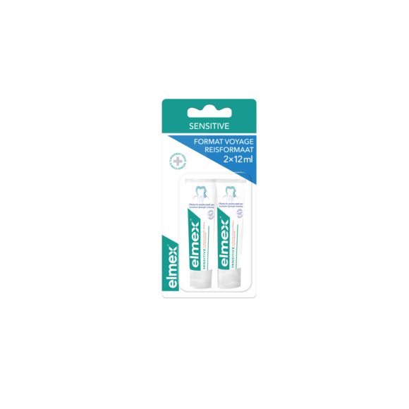 Reisegröße Sensitive Zahnpasta Elmex - 2er Pack mit 12ml Tuben