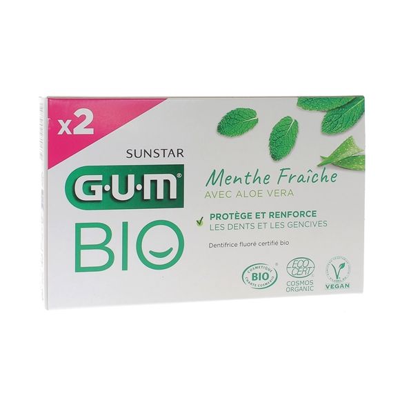 Bio-Zahnpasta mit frischer Minze und Aloe Vera Gum - 2er-Pack mit 75 ml Tuben
