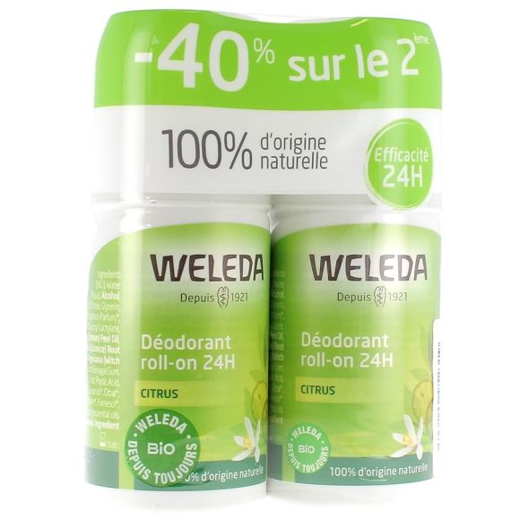Citrus Roll-on Deodorant 24h Weleda - 2x50ml Pack