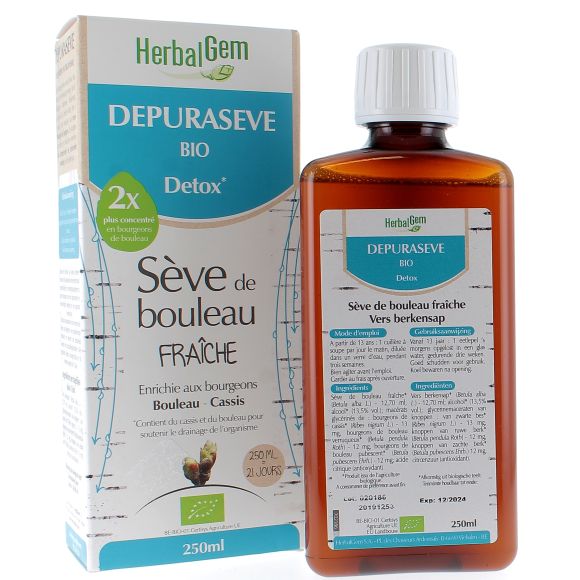 Depurasève Bio Detox Birkenwasser HerbalGem - Flasche 250ml
