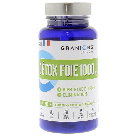 Detox Leber 1000 mg Granions - Packung mit 60 Tabletten