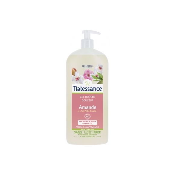Duschgel Mandel Duft Pfirsich aus dem Weinberg Léa Nature Natessance - Pumpflasche 1L
