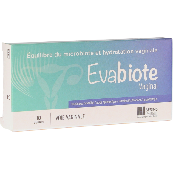 Evabiote vaginal Besins Healthcare - Packung mit 10 Zäpfchen