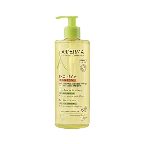 Exomega Control Emollient Waschöl gegen Juckreiz A-derma - Pumpflasche mit 500 ml