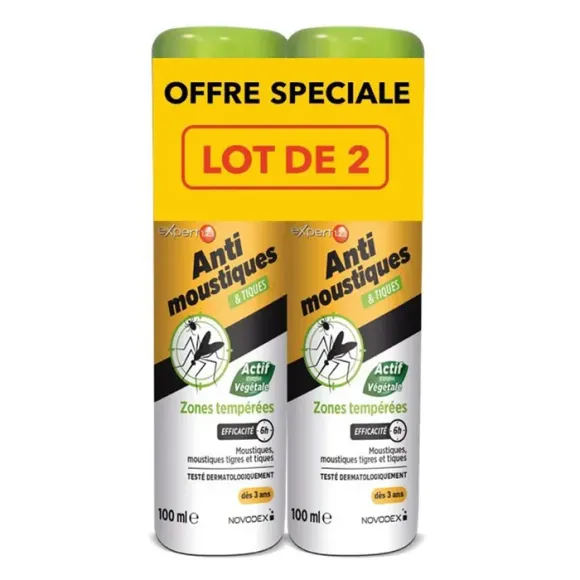 Expert 123 Mücken- und Zeckenschutzspray für gemäßigte Zonen Novodex - 2er-Pack mit 100 ml Sprays