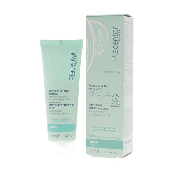 Reinigende und mattierende Flüssigkeit für problematische Haut Placentor vegetal - 40ml Tube