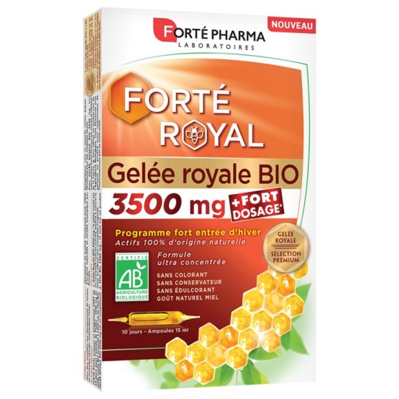 Forté Royal Gelee Royale 3500 mg bio Forté Pharma - Packung mit 10 Ampullen